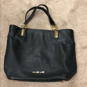 Michael Kors Black Purse W/ Gold Detail